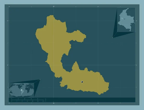 Ризаральда Департамент Колумбии Твердая Форма Цвета Вспомогательные Карты Расположения Углов — стоковое фото