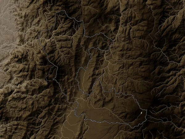 Risaralda Kolombiya Departmanı Yükseklik Haritası Sepya Tonlarında Göller Nehirlerle Renklendirilmiş — Stok fotoğraf