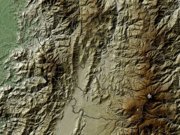 Risaralda Departament Kolumbii Mapa Wzniesień Kolorowa Stylu Wiki Jeziorami Rzekami — Zdjęcie stockowe