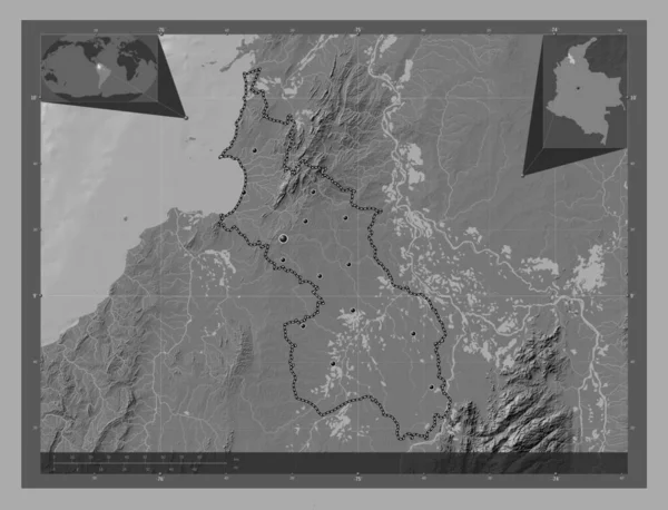 Sucre Colombias Departement Bilevel Höjd Karta Med Sjöar Och Floder — Stockfoto