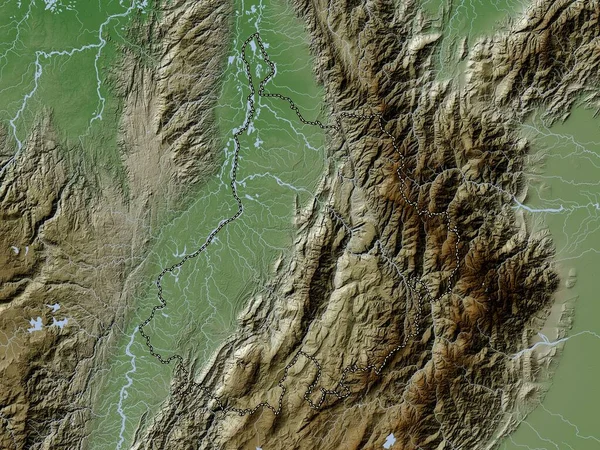 Santander Dipartimento Della Colombia Mappa Dell Elevazione Colorata Stile Wiki — Foto Stock