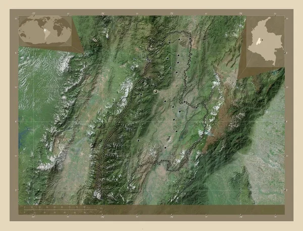Τόλιμα Τμήμα Κολομβίας Υψηλής Ανάλυσης Δορυφορικός Χάρτης Τοποθεσίες Μεγάλων Πόλεων — Φωτογραφία Αρχείου