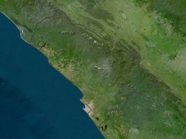 Kouilou, Kongo Cumhuriyeti bölgesi. Düşük çözünürlüklü uydu haritası