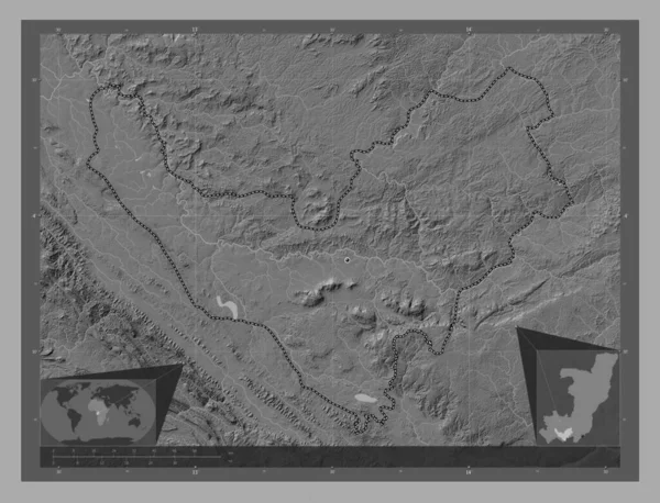 Bouenza Oblast Konžské Republiky Mapa Nadmořské Výšky Jezery Řekami Pomocné — Stock fotografie