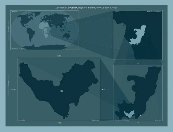 Bouenza Região República Congo Diagrama Mostrando Localização Região Mapas Maior — Fotografia de Stock