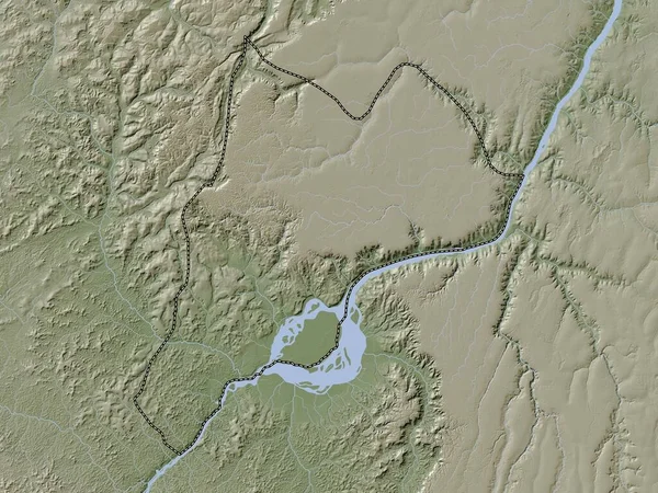 Brazzaville Region Republic Congo Elevation Map Colored Wiki Style Lakes — Stock Photo, Image