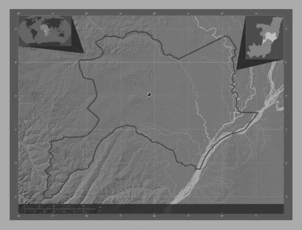 Cuvette Região República Congo Bilevel Mapa Elevação Com Lagos Rios — Fotografia de Stock