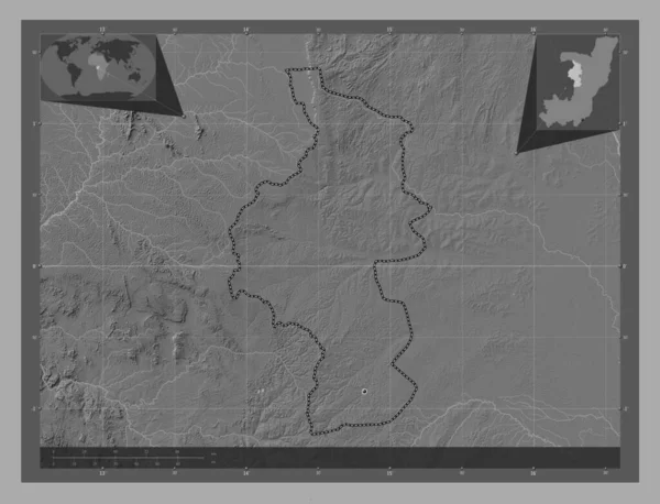 Cuvette Ouest Región República Del Congo Mapa Elevación Bilevel Con —  Fotos de Stock