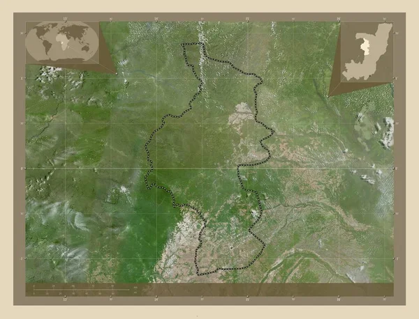 Cuvette Ouest Region Republic Congo High Resolution Satellite Map Corner — Stock Photo, Image