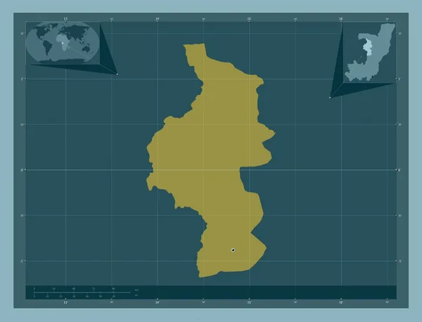 Куветт Уест Регіон Республіки Конго Твердий Колір Кутові Допоміжні Карти — стокове фото