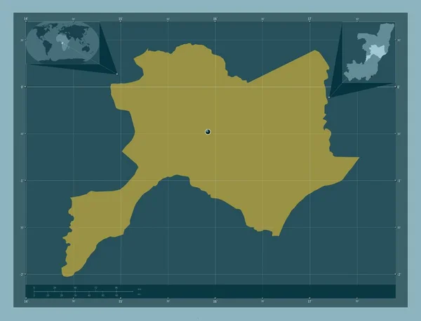 Cuvette Região República Congo Forma Cor Sólida Mapa Localização Auxiliar — Fotografia de Stock