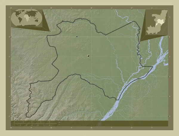 Cuvette Region Konžská Republika Zdvihová Mapa Zbarvená Stylu Wiki Jezery — Stock fotografie