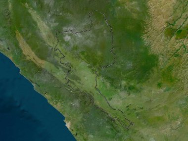 Niari, Kongo Cumhuriyeti bölgesi. Düşük çözünürlüklü uydu haritası