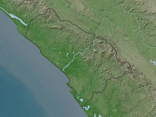 Койлу Область Республики Конго Карта Высот Окрашенная Вики Стиле Озерами — стоковое фото