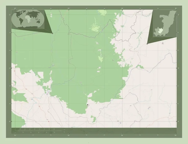 Lekoumou Region Republiki Konga Otwórz Mapę Ulic Lokalizacje Dużych Miast — Zdjęcie stockowe