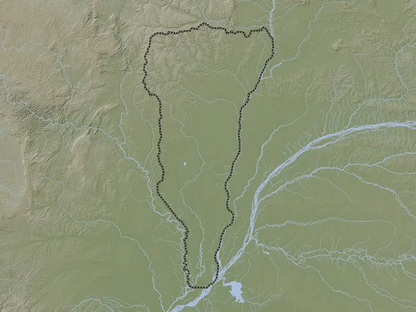 Лікуала Регіон Республіки Конго Висота Карти Кольору Вікі Озерами Річками — стокове фото