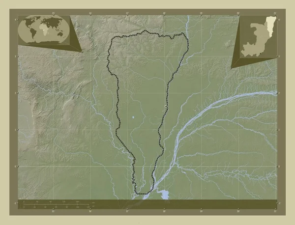 Лікуала Регіон Республіки Конго Висота Карти Забарвлена Вікі Стилі Озерами — стокове фото