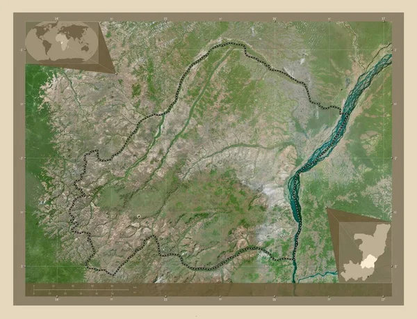 Plateaux Regionen Kongo Högupplöst Satellitkarta Hjälpkartor För Hörnen — Stockfoto
