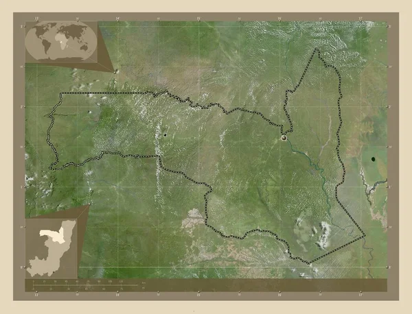 Sangha Región República Del Congo Mapa Satelital Alta Resolución Ubicaciones —  Fotos de Stock