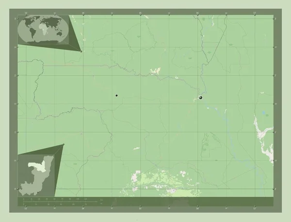 Сангха Область Республики Конго Карта Улиц Места Расположения Крупных Городов — стоковое фото