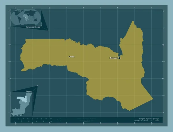 Sangha Región República Del Congo Forma Color Sólido Ubicaciones Nombres — Foto de Stock