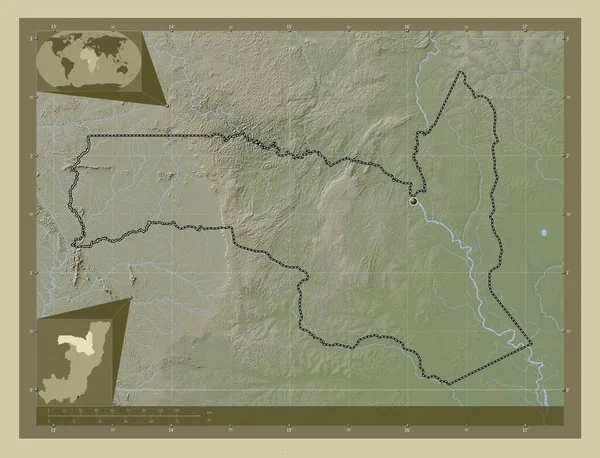 Sangha Região República Congo Mapa Elevação Colorido Estilo Wiki Com — Fotografia de Stock