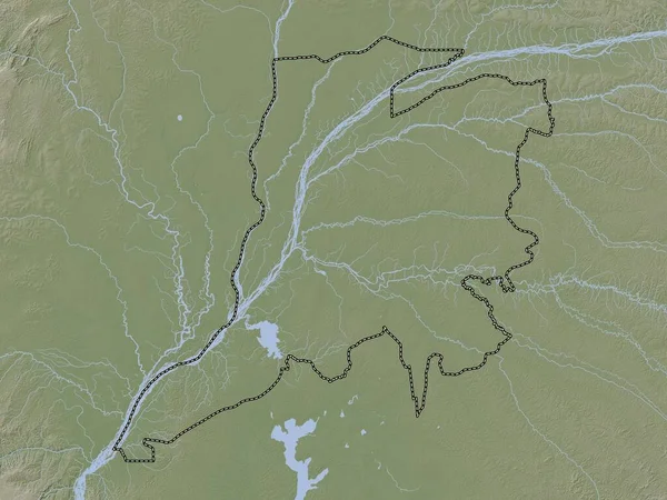 Equateur Provincia República Democrática Del Congo Mapa Elevación Coloreado Estilo —  Fotos de Stock