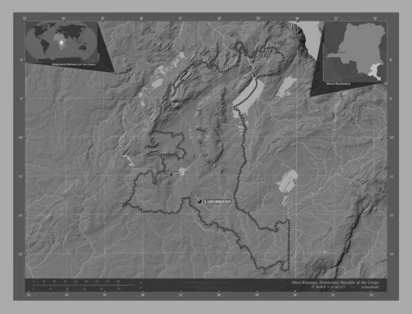 Haut Katanga Provincie Democratische Republiek Congo Hoogteplattegrond Met Meren Rivieren — Stockfoto