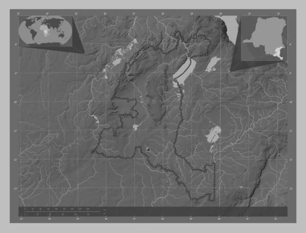 Haut Katanga Província República Democrática Congo Mapa Elevação Escala Cinza — Fotografia de Stock