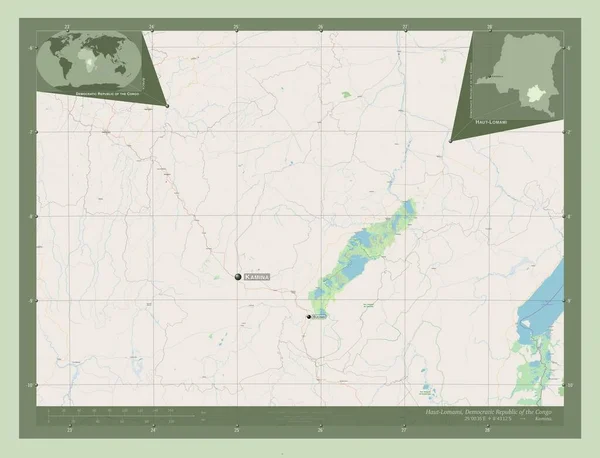 Haut Lomami Province République Démocratique Congo Ouvrir Carte Routière Emplacements — Photo