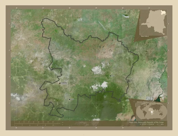 Haut Uele Provinz Demokratische Republik Kongo Hochauflösende Satellitenkarte Orte Und — Stockfoto