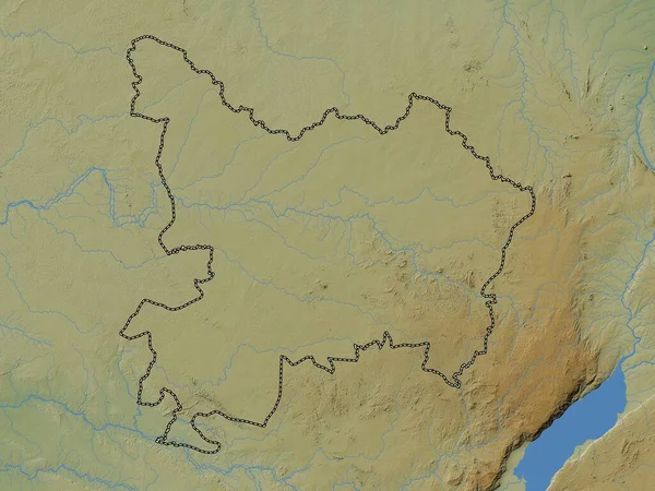 Haut Uele Province Democratic Republic Congo Colored Elevation Map Lakes — Stock Photo, Image