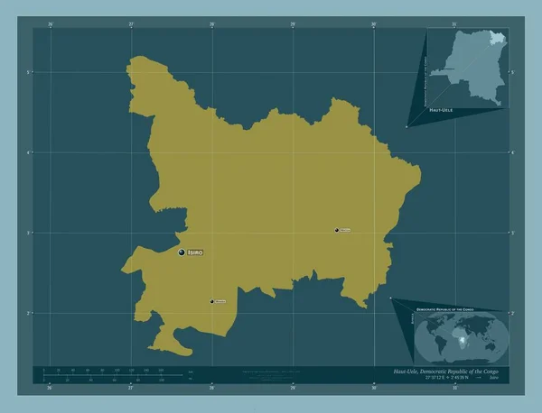 공화국의 색깔의 지역의 도시들의 위치와 Corner Auxiliary Location — 스톡 사진