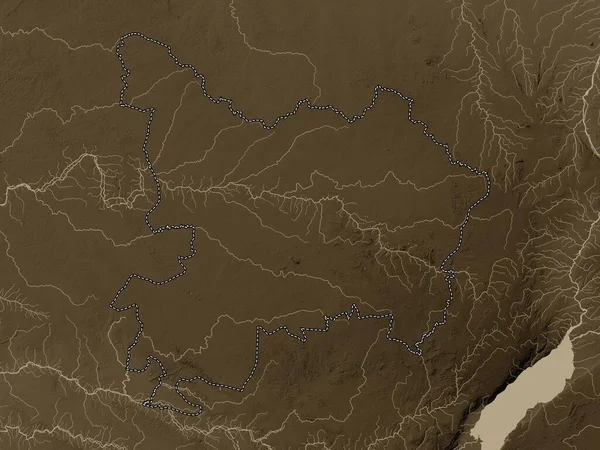 Haut Uele Prowincja Demokratycznej Republiki Konga Mapa Wzniesień Kolorowe Sepia — Zdjęcie stockowe