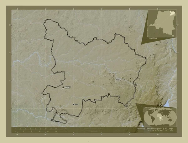 Haut Uele Província República Democrática Congo Mapa Elevação Colorido Estilo — Fotografia de Stock