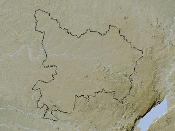 Haut Uele 刚果民主共和国省 带有湖泊和河流的Wiki风格的高程图 — 图库照片