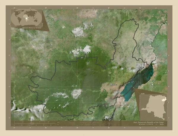 Ituri Prowincja Demokratycznej Republiki Konga Mapa Satelity Wysokiej Rozdzielczości Lokalizacje — Zdjęcie stockowe