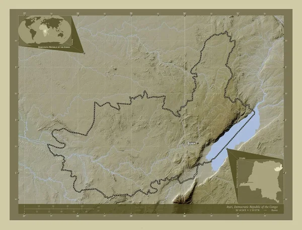Ituri Provincie Demokratická Republika Kongo Zdvihová Mapa Zbarvená Stylu Wiki — Stock fotografie