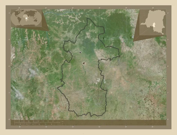 Kasai Central Provinz Der Demokratischen Republik Kongo Hochauflösende Satellitenkarte Standorte — Stockfoto