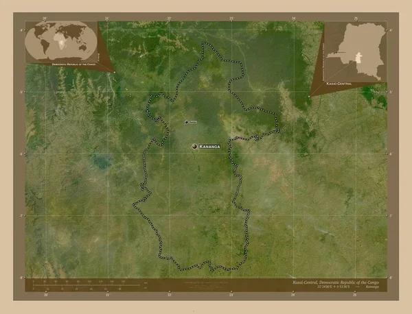 Kasai Central Provinz Der Demokratischen Republik Kongo Satellitenkarte Mit Niedriger — Stockfoto