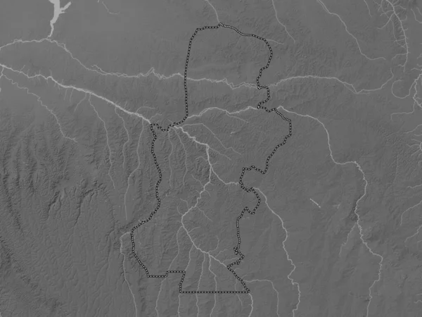 Касаи Провинция Демократической Республики Конго Карта Высот Оттенках Серого Озерами — стоковое фото