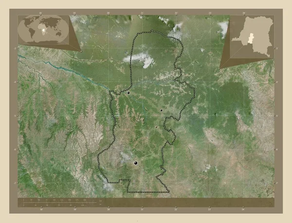 Kasai Provinz Der Demokratischen Republik Kongo Hochauflösende Satellitenkarte Standorte Der — Stockfoto