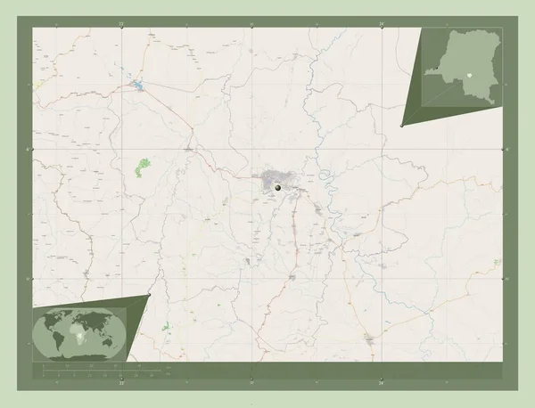 Kasai Oriental Província República Democrática Congo Abrir Mapa Rua Mapa — Fotografia de Stock