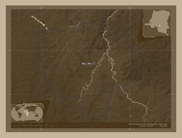 Kasai Oriental Provincia Della Repubblica Democratica Del Congo Mappa Elevazione — Foto Stock
