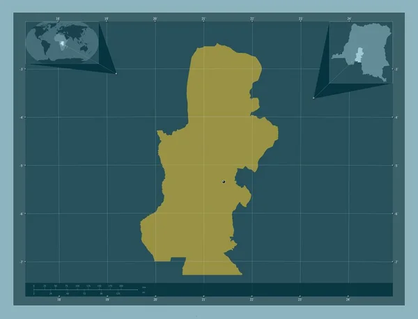 Kasai Provincia República Democrática Del Congo Forma Color Sólido Mapas —  Fotos de Stock