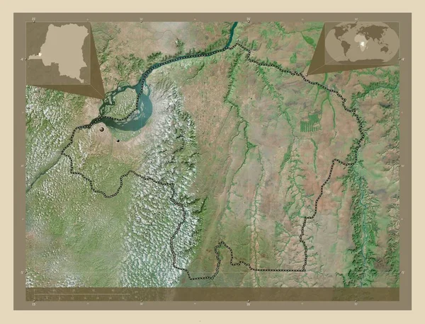Kinshasa Província República Democrática Congo Mapa Satélite Alta Resolução Locais — Fotografia de Stock