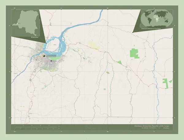 Кіншаса Провінція Демократичної Республіки Конго Відкрита Карта Вулиць Місця Розташування — стокове фото