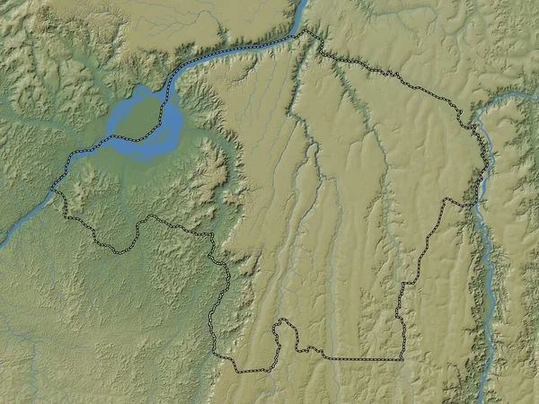 Киншаса Провинция Демократической Республики Конго Цветная Карта Высот Озерами Реками — стоковое фото