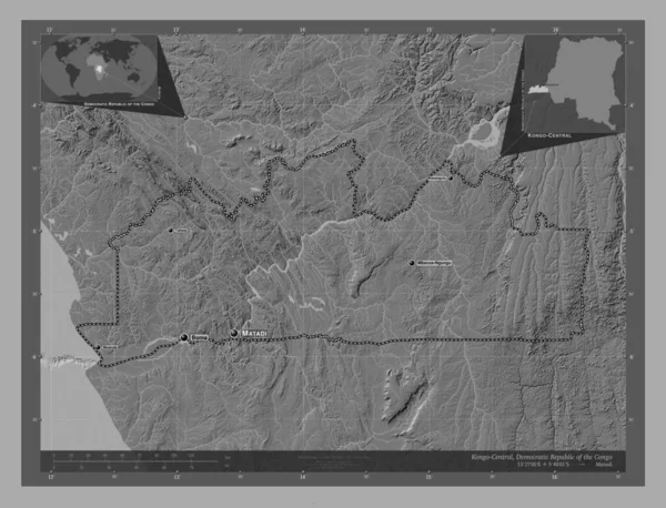 Kongo Central Province Democratic Republic Congo Bilevel Elevation Map Lakes — Stock Photo, Image