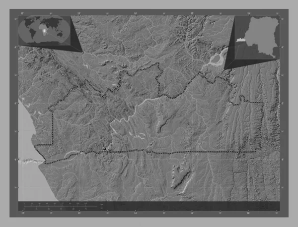 Конго Центральна Провінція Демократичної Республіки Конго Білевелівська Карта Висот Озерами — стокове фото